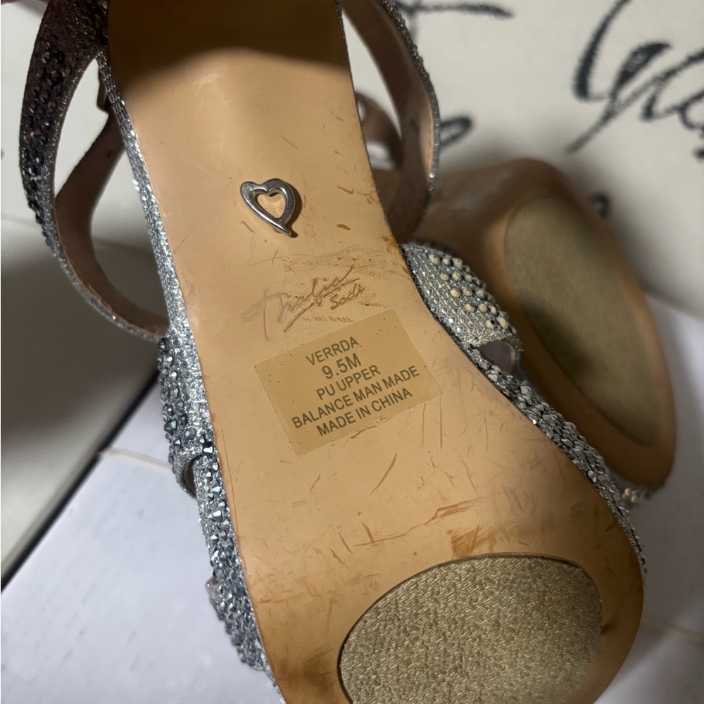 Thalia Sodi Womens VERRDA2 Fabric PEEP Toe Bridal Slingback Silver Size 9.5 - Picture 8 of 12